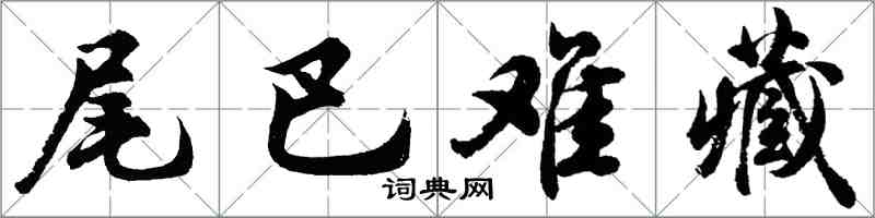 胡問遂尾巴難藏行書怎么寫