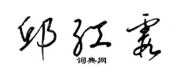 梁錦英邱紅霞草書個性簽名怎么寫