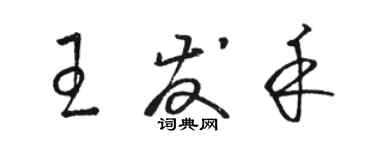 駱恆光王發禾草書個性簽名怎么寫