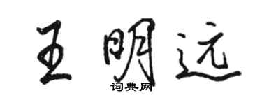 駱恆光王明遠行書個性簽名怎么寫