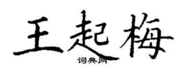 丁謙王起梅楷書個性簽名怎么寫