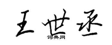 王正良王世丞行書個性簽名怎么寫