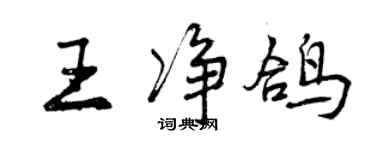 曾慶福王淨鴿行書個性簽名怎么寫