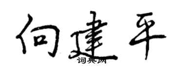 曾慶福向建平行書個性簽名怎么寫