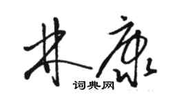 駱恆光林康草書個性簽名怎么寫