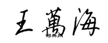 王正良王萬海行書個性簽名怎么寫