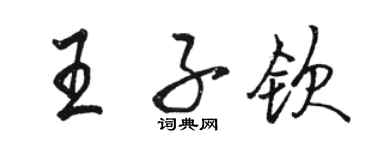 駱恆光王子欽行書個性簽名怎么寫