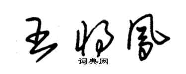 朱錫榮王將鳳草書個性簽名怎么寫