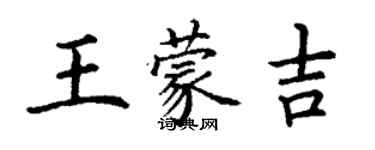 丁謙王蒙吉楷書個性簽名怎么寫