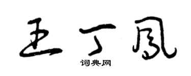 曾慶福王丁鳳草書個性簽名怎么寫