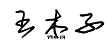 朱錫榮王木子草書個性簽名怎么寫