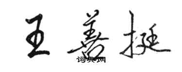 駱恆光王善挺行書個性簽名怎么寫