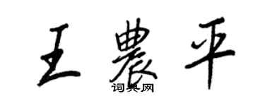 王正良王農平行書個性簽名怎么寫