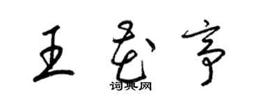 梁錦英王花亭草書個性簽名怎么寫