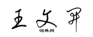 梁錦英王文開草書個性簽名怎么寫