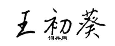王正良王初葵行書個性簽名怎么寫