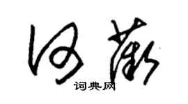 朱錫榮何薇草書個性簽名怎么寫