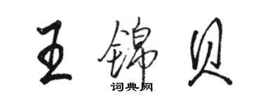 駱恆光王錦貝行書個性簽名怎么寫