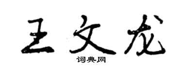 曾慶福王文龍行書個性簽名怎么寫