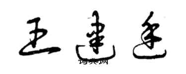 曾慶福王建廷草書個性簽名怎么寫