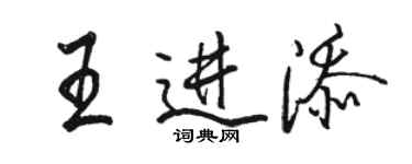 駱恆光王進添行書個性簽名怎么寫