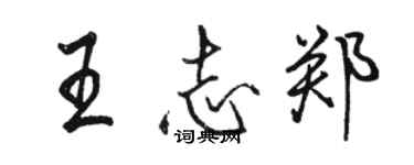 駱恆光王志鄭行書個性簽名怎么寫