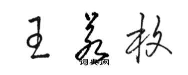 駱恆光王若枚草書個性簽名怎么寫