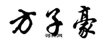 胡問遂方子豪行書個性簽名怎么寫