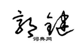 朱錫榮郭鍵草書個性簽名怎么寫