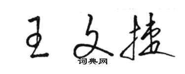 駱恆光王文捷草書個性簽名怎么寫