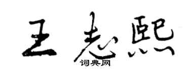 曾慶福王志熙行書個性簽名怎么寫