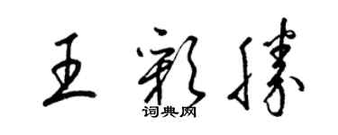 梁錦英王彩勝草書個性簽名怎么寫