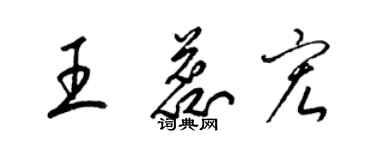 梁錦英王蕊宏草書個性簽名怎么寫