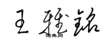 駱恆光王雅銘草書個性簽名怎么寫