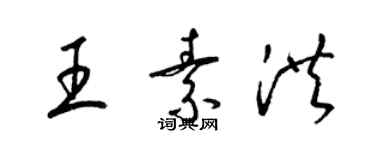 梁錦英王素洪草書個性簽名怎么寫