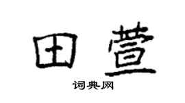 袁強田萱楷書個性簽名怎么寫