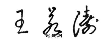 駱恆光王若濤草書個性簽名怎么寫