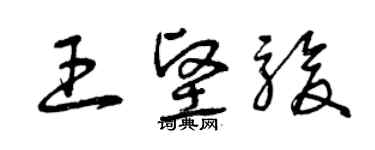 曾慶福王堅駿草書個性簽名怎么寫