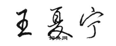 駱恆光王夏寧行書個性簽名怎么寫