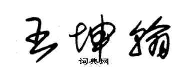 朱錫榮王坤翰草書個性簽名怎么寫