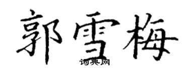 丁謙郭雪梅楷書個性簽名怎么寫