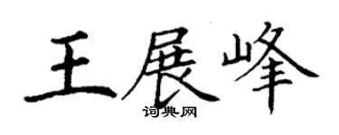 丁謙王展峰楷書個性簽名怎么寫