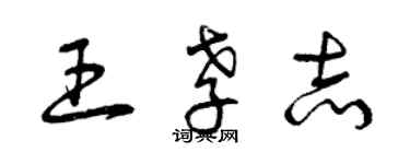 曾慶福王孝志草書個性簽名怎么寫