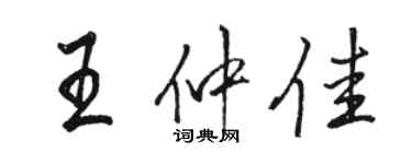 駱恆光王仲佳行書個性簽名怎么寫