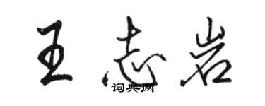 駱恆光王志岩行書個性簽名怎么寫