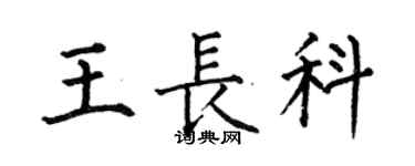 何伯昌王長科楷書個性簽名怎么寫