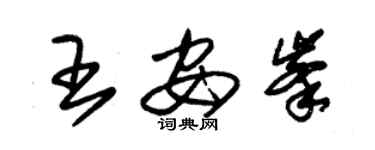 朱錫榮王安峰草書個性簽名怎么寫