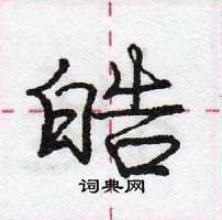 龐中華寫的硬筆行書皓