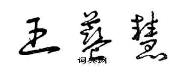 曾慶福王藍慧草書個性簽名怎么寫