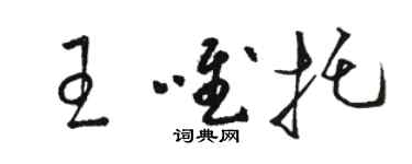 駱恆光王唯托草書個性簽名怎么寫